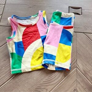 Hanna Andersson l Colorful Geometric Girl’s Tank Top and Shorts Set l Size :4